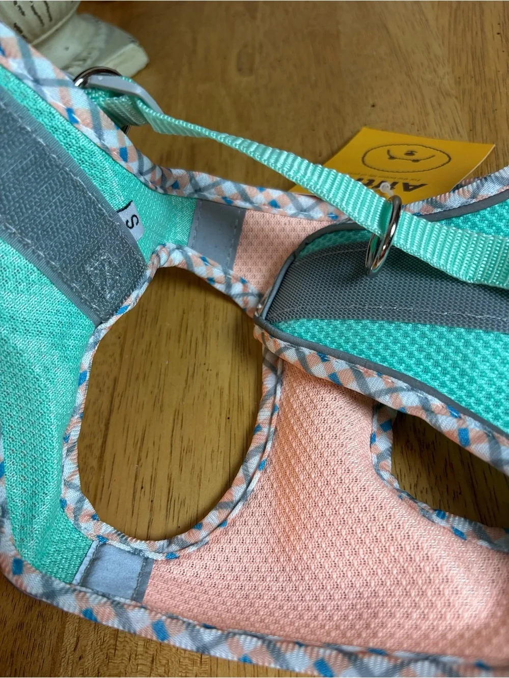 Aittle Breathable Mesh Pet Harness Peach and Teal Size Small New
